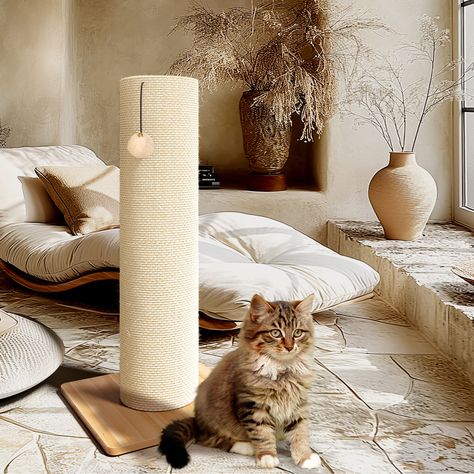 Tucker Murphy Pet™ 29.5" High Sisal Cat Scratching Post & Reviews | Wayfair Tall Cat Scratching Post, Furniture Scratches, Healthy Cat, Deck Box Storage, Sisal Rope, Cat Bed Furniture, Natural Sisal, Cat Scratching Post, Cat Scratcher