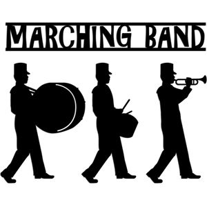 Marching Band Silhouettes, Marching Band Decor, Marching Band Banquet, Cheer Painting, Toy Soldier Costume, Funny Walk, Music Silhouette, Band Svg, Band Problems