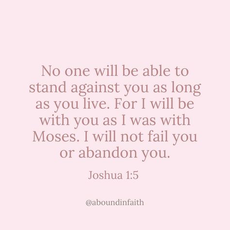 “🌟 Today’s Daily Verse: Joshua 1:5 📖✨ ‘No man shall be able to stand before you all the days of your life. Just as I was with Moses, so I will be with you. I will not leave you or forsake you.’ A powerful reminder that we are never alone in our journey. God’s unwavering presence is our constant strength and guidance. ——-Español 👇. ——————- “🌟 Versículo diario de hoy: Josué 1:5 📖✨ “Ningún hombre podrá estar delante de ti todos los días de tu vida. Así como estuve con Moisés, así estaré contigo... Joshua Verses, Joshua 1 5, With You, Joshua 1, Your Life, Daily Verses, Never Alone, Our Journey, Verses