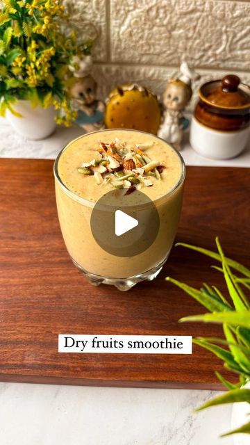 Divya on Instagram: "Dryfruts smoothie recipe 😍❤️ Save this for later 🧡.   Ingredients-   Cashews- 8-10  Almonds- 8-10  De seed dates - 4-5  Pistachio- 6-7  Hot milk - 1 cup  Saffron threads- 5-6  Banana - 1  Ice cubes- 3-4  Blend everything smooth and enjoy 💟.   Do try this recipe during fasting and let me know if you liked it or not 😍😍.   Follow @cookingdiaryathome  For more such amazing content ❤️.   ❌NO REPOST❌   [ Fasting recipe, vrat ka khana , smoothie recipe, dry fruits smoothie, easy recipe, Ranchi blogger, recipe creator]   #smoothie #dryfruits #vratrecipes #easyrecipe #explorepage #dryfruitshake #saavan #bananashake #trendingreels #ranchi #ranchiblogger #reelinstagram #recipereel #healthyrecipes" Dry Fruits Smoothie, Easy Smoothie Recipes 3 Ingredients, Smoothie Easy, Peanut Chutney, Saffron Threads, Banana Shake, Easy Smoothie Recipes, Dry Fruits, Easy Smoothies