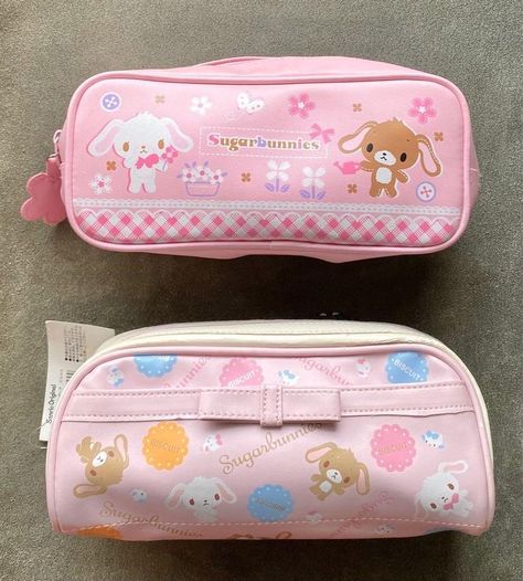 Kawaiicore School Supplies, Pink Preppy Aesthetic, Sugar Bunnies, Stationary Bag, Cartoon For Kids, Stationery Obsession, Bunny Cartoon, School Bag Essentials, Aesthetic Backpack