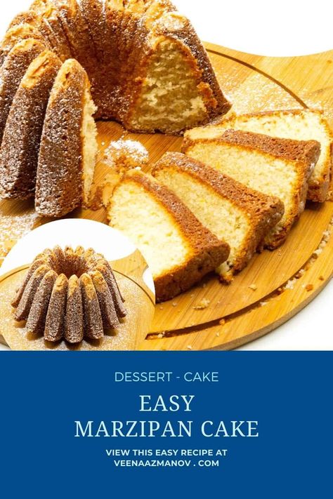 This Christmas make a cake with the flavor marzipan from the almond paste. A simple and easy recipe that gets done in just 40 minutes using homemade marzipan. Marzipan Recipe, Marzipan Cake, Baking Decorating, Chewy Granola, Make A Cake, Almond Paste, Best Cake Recipes, Bundt Cakes Recipes, Bundt Pan