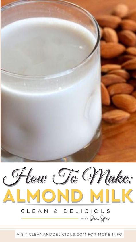 Almond milk is a light, fresh, plant-based alternative to cow’s milk and works great just about anywhere you would use traditional milk. Sometimes I buy it pre-made at the grocery store (I like Whole Foods 365 Unsweetened Almond Milk) but most of the time I make it from scratch when I am doing my weekend meal prep. The flavor of fresh almond milk vs. store-bought is not comparable. | @danispies #danispies #homemadealmondmilk #easyalmondmilkrecipes #howtomakealmondmilk #easyalmondmilk Healthy Kid Friendly Meals, Make Almond Milk, Clean And Delicious, Homemade Almond Milk, Healthy Summer Recipes, Healthy Gluten Free Recipes, Breakfast On The Go, Healthy Gluten Free, Unsweetened Almond Milk