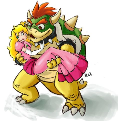 Bowser X Peach Fan Art, Bowser And Peach, Harmonie Mario, Mario Fan Art, Nintendo Princess, Peach Art, Video Game Fan Art, Super Mario Art, Nintendo Art