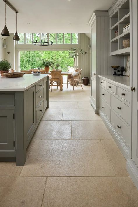 Why Everyone is Obsessed with Smart Kitchens- Find Out Here! Smart Kitchen Ideas, Kitchen Flooring Options, Wood Effect Floor Tiles, Wood Effect Porcelain Tiles, Lydia Millen, Rustic Country Kitchens, Limestone Flooring, Natural Stone Flooring, Limestone Tile