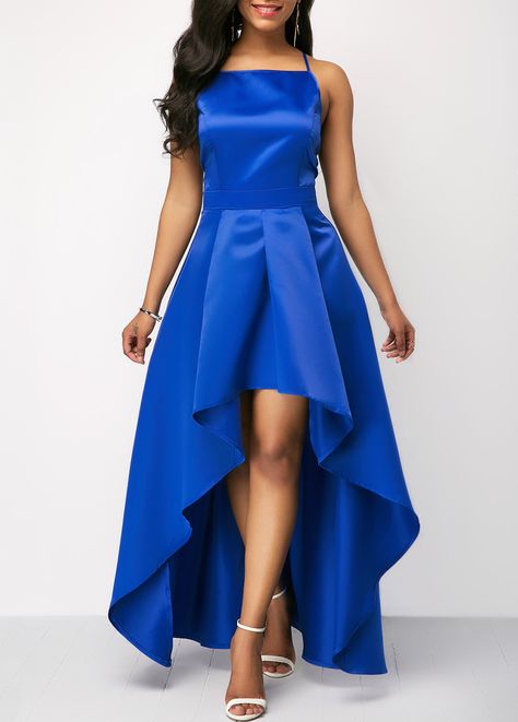 Royal Blue High Low Sleeveless Maxi Dress Royal Blue Dress Outfit, Blue Dress Outfit, Royal Blue Maxi Dress, Cheap Maxi Dresses, Maxi Dress Outfit, Party Dresses Online, Fashion Dresses Online, Royal Blue Dress, Club Party Dresses