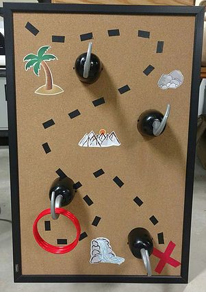 Pirate Hook Ring Toss game Pirate Hook Toss Game, Pirate Hook Ring Toss Game Diy, Pirate Ring Toss Game Diy, Pirate Hook Ring Toss, Pirate Hook Game, Captain Hook Ring Toss Game, Pirate Ring Toss, Captain Hook Ring Toss, Peter Pan Crafts