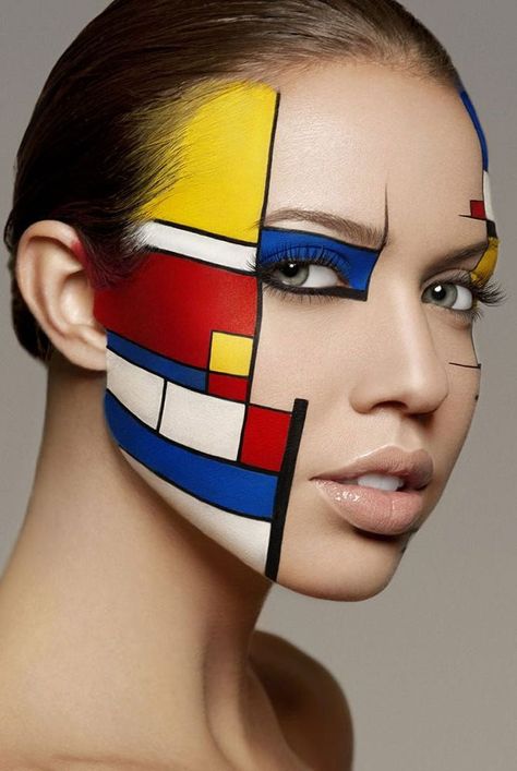 Extreme Make-up, Editorial Make-up, Fantasy Make-up, Mondrian Art, Splash Photography, Face Art Makeup, Crazy Makeup, Inspiration Photo, Trendy Makeup