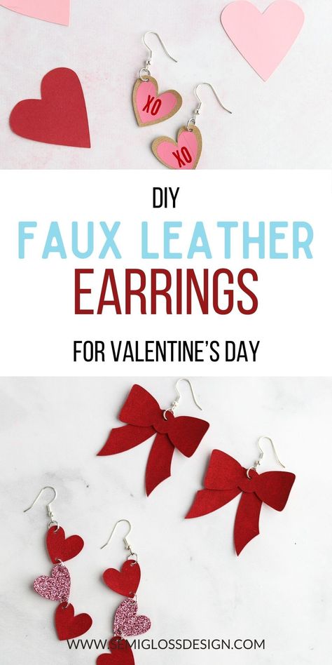 Looking for the perfect earrings for your Valentine Day outfit? Why not break out the Cricut and make your own. These heart and bow earrings are the cutest. Free SVG to download and use. Valentines Cricut Ideas To Sell, Holiday Cricut Projects, Ideas To Do When Bored, Aesthetic Craft Ideas, Easy Craft Ideas For Kids, Aesthetic Crafts, Aesthetic Craft, Cute Craft Ideas, Cheap Ideas