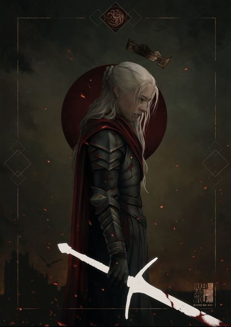 Dragon Queen Art, Rhaenyra Fanart, Targaryen Fanart, Red Hood Comic, Queen Rhaenyra, Breathing Fire, Game Of Thrones Series, Dragon House, A Dance With Dragons