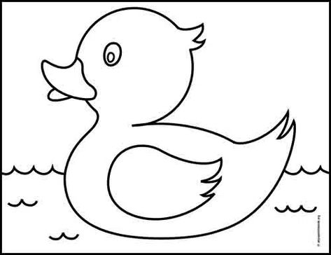 Duck Pictures Drawing, How To Draw Duck, Duck Drawing For Kids, Ducks Drawing, Easy Duck Drawing, Duck Drawing Easy, Draw Duck, Duck Drawings, Duck Outline