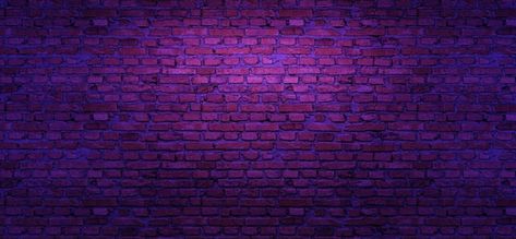 Brick wall colour light background 3d il... | Premium Photo #Freepik #photo #black-purple #neon-texture #dark-light #neon-pattern Neon Brick Wall Background, Purple Brick Wall, Dark Purple Wall, Neon Texture, Brick Wall Wallpaper, Brick Wall Texture, Brick Background, Purple Neon, Wall Colour