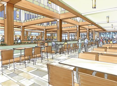 Food Court Concept Sketch Foodcourt Design Interiors Food Court, Food Court Concept, Dining Restaurant Interior, Market Sketch, Restaurant Sketch, Perspective Sketches, Interior Architecture Sketch, Interior Design Sketchbook, Interior Images