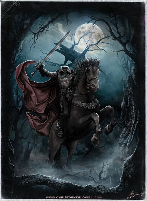 Christopher Lovell, Sleepy Hollow Headless Horseman, Legend Of Sleepy Hollow, Headless Horseman, Halloween Artwork, 다크 판타지, Sleepy Hollow, Halloween Pictures, Gothic Art