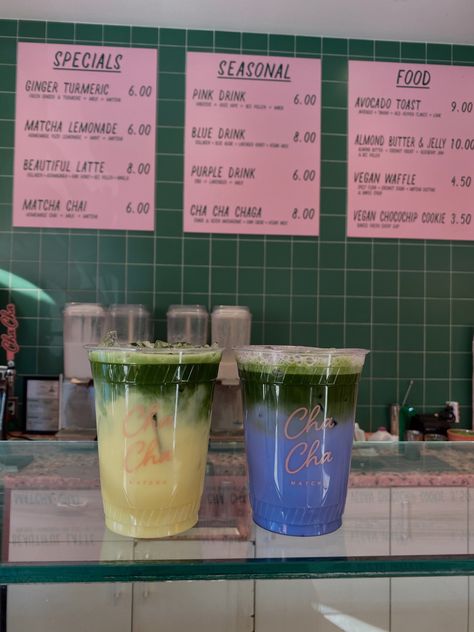 Cha Cha Matcha Aesthetic, Matcha Menu Design, Matcha Pop Up, Matcha Cafe Aesthetic, Fairytale Cafe, Barista Drinks, Matcha Food, Bread Business, Matcha Bar