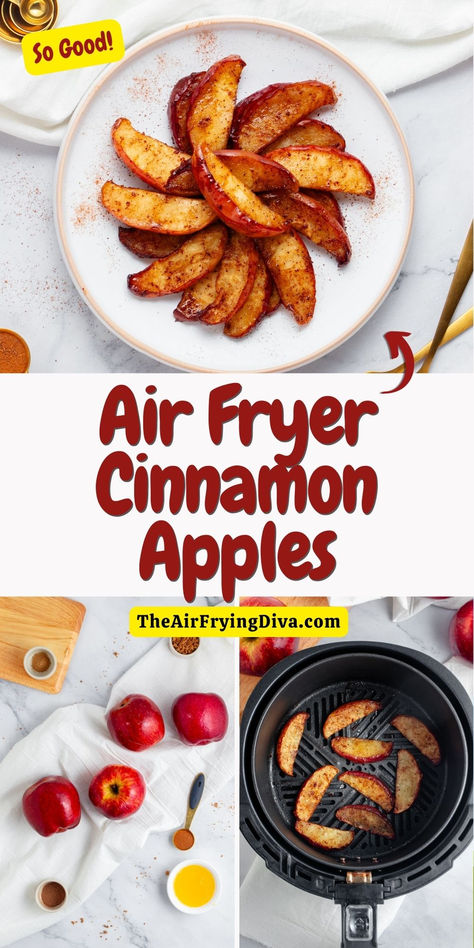 Easy Air Fryer Cinnamon Apples Recipe Air Fryer Cinnamon Apples, Cinnamon Apples Recipe, Fresh Apple Recipes, Easy Recipes Indian, Air Fryer Sides, Food Western, Apple Slice Recipe, Apple Cinnamon Recipes, Cinnamon Desserts