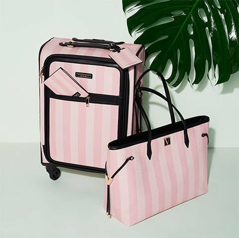 Suitcase Victoria Secret, Victoria Secret Travel Bag, Victoria Secret Suitcase, Victoria Secret Luggage, Pink Girly Things Accessories, Victoria's Secret Aesthetic, Stylish Luggage, Music Jewelry, School Accessories