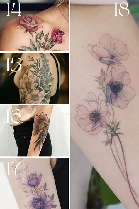 Vintage Flower Tattoo Ideas for Old Souls - TattooGlee Lacey Tattoos, Retro Flower Tattoo, Delilah Tattoo, Columbine Flower Tattoo, Old Soul Tattoo, Flower Tattoos On Arm, Sleeve Flower Tattoo, Hand Flower Tattoo, Flower Tattoo On Hand