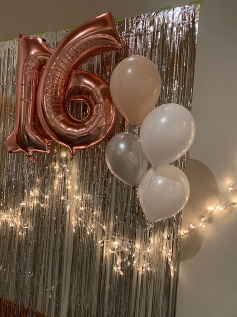 Small Sweet 16 Birthday Cake Ideas, 16 Bday Aesthetic Decoration, Turning 16 Aesthetic, 16 Balloons Aesthetic, Sweet 16 Vision Board, Sweet 16 Birthday Aesthetic, Small 16th Birthday Ideas, Birthday 16 Aesthetic, Sweet Sixteen Balloons