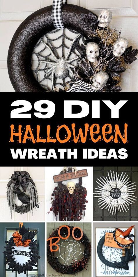 Spooky Halloween Wreath Diy, Halloween Skeleton Wreaths Diy, Halloween Pumpkin Wreath Diy, Holloween Wreaths Dollar Tree, Simple Halloween Wreath Diy, Easy Diy Halloween Wreaths For Front Door, Halloween Diy Wreaths For Front Door, Spiderweb Wreath Diy, Simple Halloween Wreath