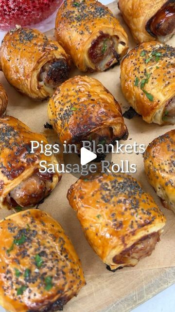 Fuss Free Family Food by Sarah Rossi on Instagram: "Pigs in Blankets Sausage Rolls 🤩 The best new hybrid for Christmas. These are so easy and SO GOOD!

🎄The recipe is from my brand new book, What’s For Christmas Dinner? out NEXT WEEK! Pre-order now, comment ‘book’ below and I’ll send you the link, or search wherever you usually buy your books! 🎄" Pigs In A Blanket Recipe Sausage, Christmas Sausage Rolls, Sausage In A Blanket, Pigs In A Blanket Recipe, Prosciutto Asparagus, Pigs In Blankets, Book Instagram, Pigs In A Blanket, Sausage Rolls