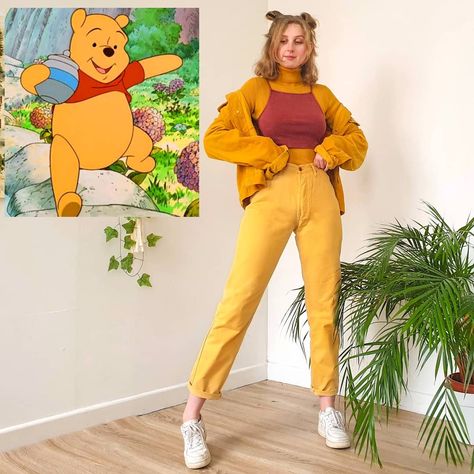 🦉🍁~Ella-Louise~🍂🌻 on Instagram: “Winnie the Pooh lookbook no2! 🐻 Who is your favourite character? 1/2/4/5/6/7/8/9?? Owls are my favourite animals so I'll go with owl but I…” Winnie The Pooh Outfit, Casual Costumes, Cartoon Halloween Costumes, Disney Character Outfits, Neo Grunge, Princess Inspired Outfits, Disney Dress Up, Disney Inspired Fashion, Disneyland Outfits