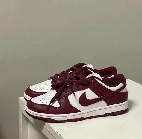 New Nike Shoes 2024, Burgundy Dunks, Burgundy Nike Shoes, Cherry Sneakers, Nike Burgundy, Red Nike Shoes, Maroon Shoes, Burgundy Nike, Burgundy Nikes