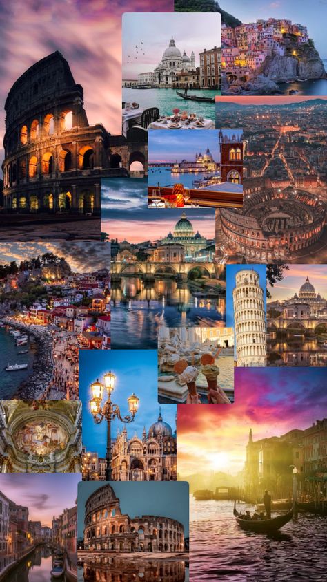 Italia Aesthetic, Vision Board Project, Vision Board Collage, Travel Collage, Dream Vacations Destinations, Travel Wallpaper, Instagram Marketing Tips, Instagram Growth, Aesthetic Collage