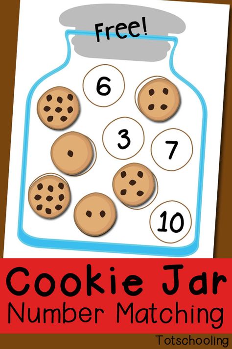 Cute Cookie Jar Number Matching Game. Fun preschool math activity! Matching Free Printable, Reading Interventionist, Prek Math, Numbers Preschool, Aktivitas Montessori, Math Activities Preschool, Tot School, Math Numbers, Number Matching