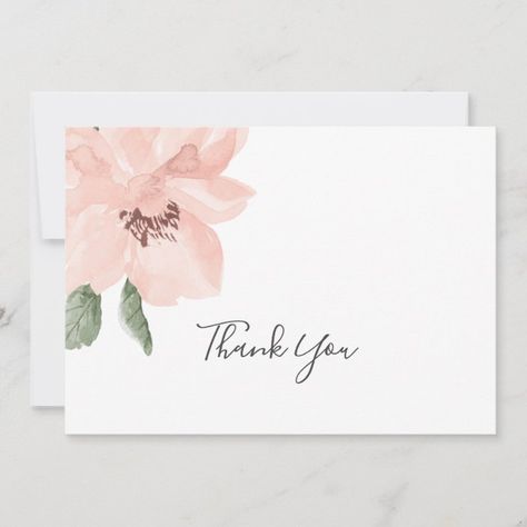 Thank You Card Design, Custom Thank You Cards, Watercolor Greeting Cards, Flower Watercolor, Lettering Styles, Diy Stationery, Card Birthday, Watercolor Flower, Creative Cards