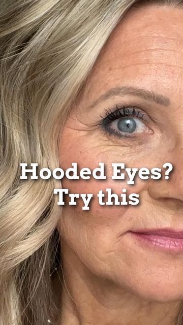 Makeup For 60 Year Old, Deep Set Eyes Makeup, Makeup For Over 60, Shimmer Eyeliner, Makeup For Hooded Eyelids, Hooded Eyes Tutorial, Makeup Wrinkles, Eye Makeup For Hooded Eyes, Blue Eye Makeup Tutorial