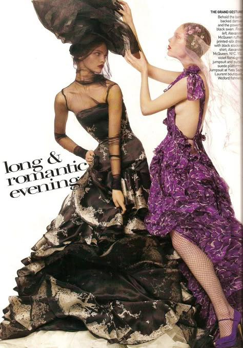 2007 Fashion, Floral Print Gowns, Sasha Pivovarova, Vogue Photo, Philip Treacy, Alexander Mcqueen Fashion, Magazine Vogue, Mcqueen Fashion, Natalia Vodianova