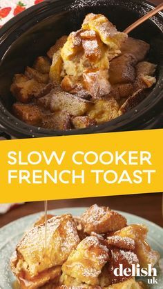 Slow Cooker French Toast, Crockpot French Toast, Breakfast Crockpot Recipes, Brioche French Toast, Slow Cooker Breakfast, Dinner Recipes For Two, Crockpot Breakfast, Dinner Recipes For Family, Recipes For Two