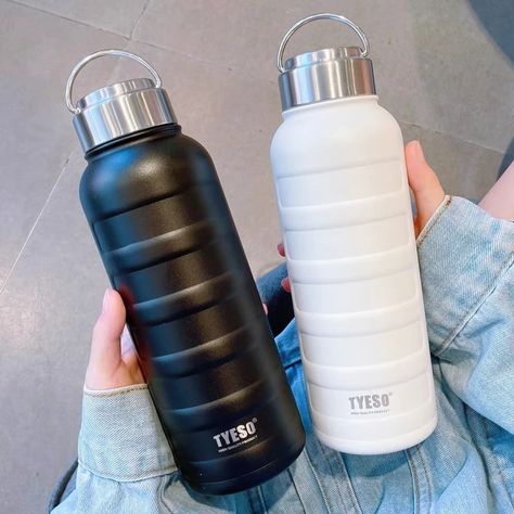 TYESO 750ml/1000ml Stainless Steel Thermo Bottle Portable Sport Drink Kettle Outdoor Vacuum Flask Tumbler Thermal Water Bottle Drinking Hot Water, Thermal Flask, Thermos Water Bottle, Flask Water Bottle, Botol Air, Sports Drink, Thermos Bottle, Vacuum Flask, Insulated Cups