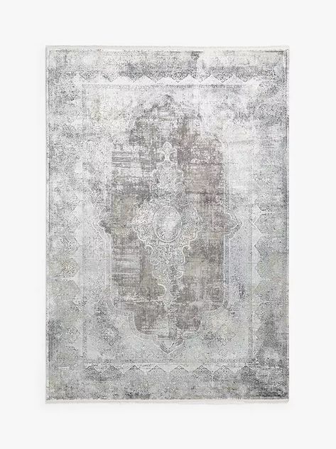 Gooch Luxury Distressed Medallion Rug, L180 x W120 cm Stylish Coffee Table, Rug Designs, Plush Sofa, Silver Rug, Medallion Rug, Medallion Design, Underfloor Heating, Traditional Interior, Grey Rugs