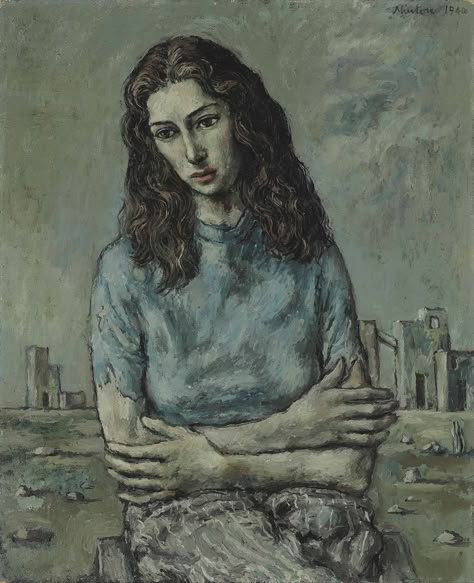 John Minton: 'Portrait of Myra Davis', 1940 Drama Poetry, David Bomberg, Portraits In Oil, John Minton, Oskar Kokoschka, Romanticism Artists, Christopher Wood, Sam Mcknight, Art App