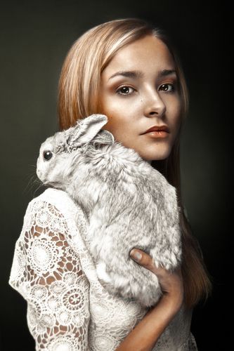 Photoshoot With Rabbit, Woman Holding Rabbit, Rabbit Photoshoot, Holding Rabbit, Cadbury Bunny, Pet Photography Poses, Bunny Ideas, Animal Photoshoot, Easter Photography