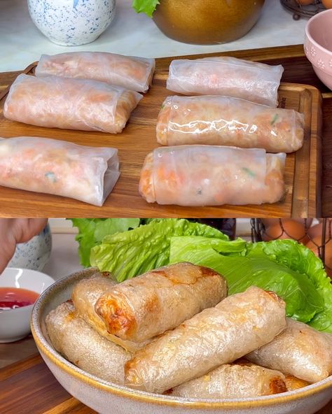 Chicken Spring Roll Recipe Rice Paper, Chicken Rice Paper Wraps, Chicken Spring Roll Recipe, Spring Rolls Recipe Rice Paper, Chicken Rice Paper Rolls, Vegetable Spring Rolls, Quick Chicken Recipes, Homemade Flatbread, Chicken Spring Rolls