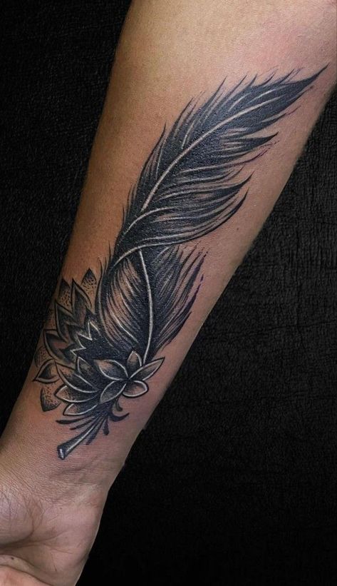 Cover Up Tattoos For Women Forearm, Feather Hand Tattoo, Feather Tattoo Stencil, Feather Tattoo Ideas For Women, Feather Tattoo Cover Up, Cover Up Name Tattoos, Plume Tattoo, Cool Tattoos With Meaning, Tiny Foot Tattoos