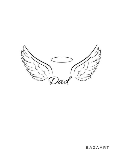 Tattoo Ideas Memorial Dads, Lost Dad Tattoo, Dad Tattoo In Memory Of, Lost Loved Ones Tattoo, Wing Tattoos On Wrist, Rip Tattoos For Dad, Papa Tattoo, Dad Memorial Tattoo