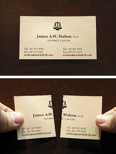 The Most Creative Business Cards You Will Ever See Unusual Business Card, Attorney Business Cards, Funny Business Cards, Lawyer Business Card, Clever Business Cards, Divorce Attorney, Business Card Design Creative, Divorce Lawyers, 카드 디자인