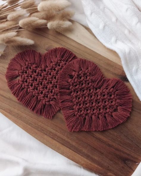 ❤️ BRAND NEW ❤️ Beautiful macrame heart mug coasters in gentle and romantic colours to add texture and vibe to any room! 🥰 Available individually and in sets of two and three. Get yours using the link in my bio! 🦋 #macrame #valentinespecial❤️ #mugcoasters #coastersets #dinningroomdecor #tablesetup #macrameheart Macrame Heart, Heart Mug, Romantic Colors, Table Set Up, Valentine Special, Macrame Design, Nature Inspiration, Macrame, Coasters