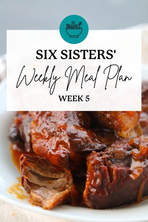 Six Sisters Freezer Meals, Six Sisters Recipes, Dinner Menu For The Week, Make Cake Flour, 6 Sisters, Cake Flour Recipe, Family Meal Planning Healthy, Menu For The Week, Meal Planing