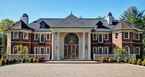 Priciest home sales in Old Westbury Old Westbury, Resort Style Pool, Dream House Rooms, Luxury Homes Dream Houses, Architecture Exterior, Clock Tower, Colonial House, Exterior Brick, Custom Cabinetry