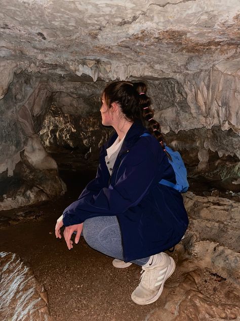 Cave Exploring Outfit, Cave Outfit, Exploring Outfit, Happy Girl Era, Insta Board, Underwater Caves, Cute Photo Poses, Nature Fall, Cave Tours