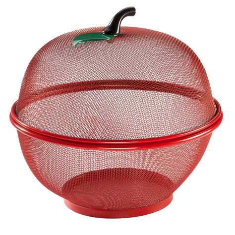 Miles Kimball apple-shaped mesh basket is a perfect way to store fresh fruit year round. Covers fruit to protect it from bruising and insects in decorative style. Basket Style, Apple Shape, Apple Fruit, Fruit Basket, Fresh Produce, Fresh Fruit, Drake, Insects, Mesh