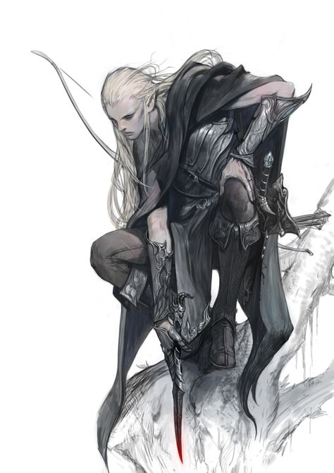 ArtStation - elf, rupid79 (Lee jung-myung) Mroczny Elf, Dagger Drawing, Male Elf, Elf Characters, Elves Fantasy, Elf Art, 다크 판타지, Fantasy Races, 캐릭터 드로잉