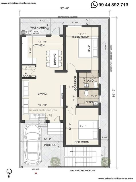 30 X 40 House Plans 2 Story, 22×50 House Plan, 30x40 House Plans North Facing, North Facing House Elevation G+1, Double Story House Design, 25×50 House Plan, Smart House Plans, Practical House, 30x50 House Plans