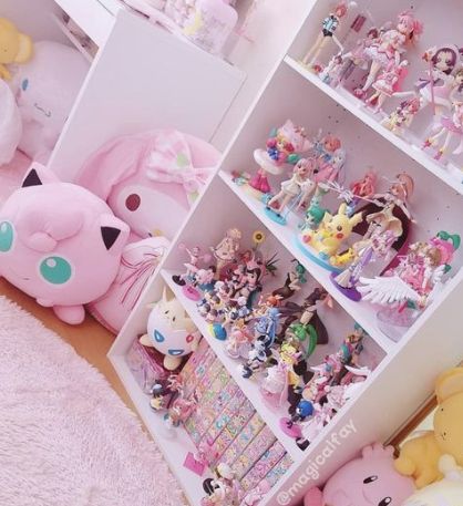 Kawaii Themed Bedroom Ideas - Super Cute Decor For Your Kids Room! cute  #kawaii #kidsroom #kidsdecor #kidsdesign #kidsbedroom Anime Bedroom Ideas Girly, Kawaii Room Anime, Pink Anime Room Aesthetic, Kawaii Bedroom Ideas Otaku Room, Girly Anime Room, Pink Anime Bedroom, Pink Anime Room, Pink Kawaii Bedroom, Kawaii Anime Bedroom