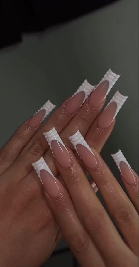 Long Square Summer Acrylic Nails, Decorative French Tip Nails, Birthday Nails Mid Length, Nail Salon Nail Designs, Frenchies Acrylic Nails, Short Nails Nail Art, Nail Inspo Unique, Nail Inspo French, Nail Art For Short Nails